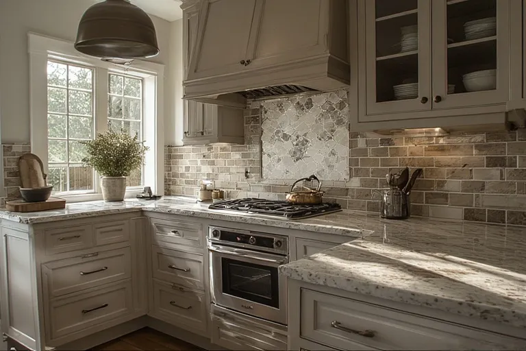 Backsplash Ideas for Taupe Cabinets