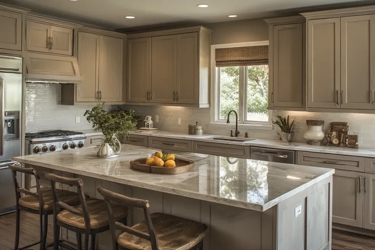Beige Cabinets Kitchen