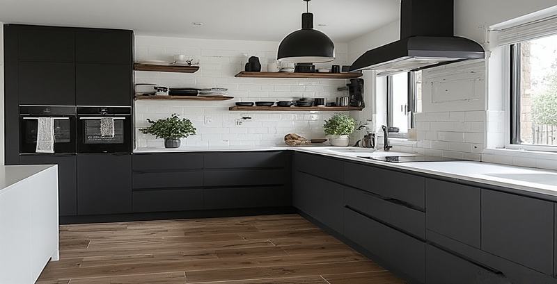 Black and White Kitchen Cabinets
