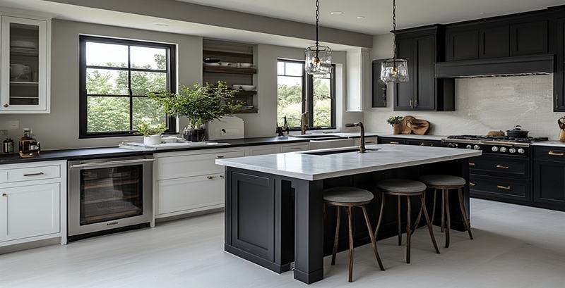 Black and White Kitchen Cabinets