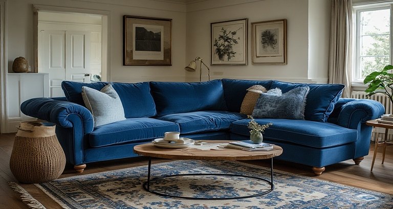 Blue Couch Living Room