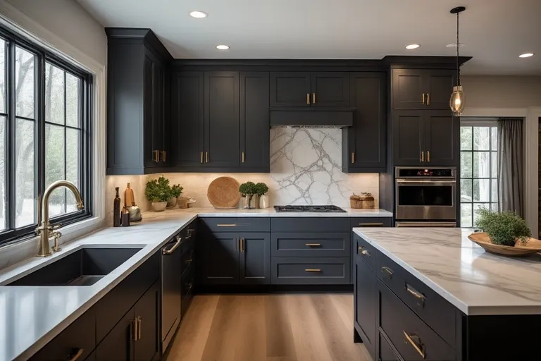 Charcoal Kitchen Cabinets