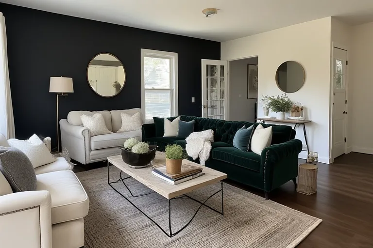 Dark Decor Home in the Living Room