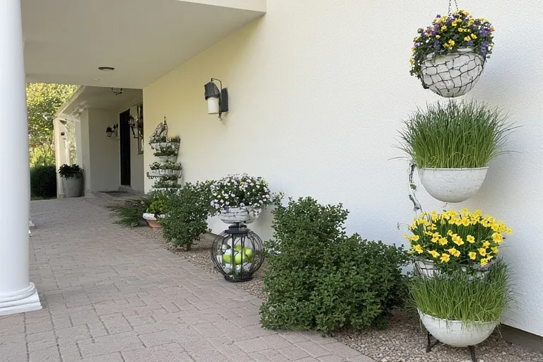 Easter Porch Decor with Planters and Greenery