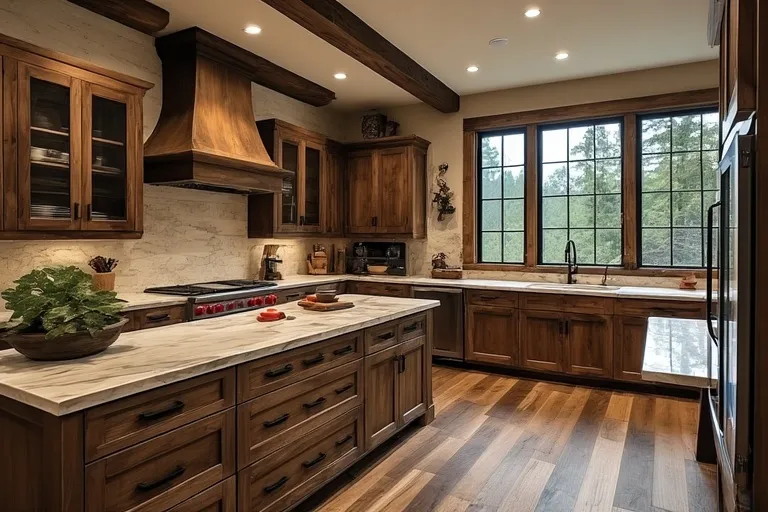 Rustic Cabinets Kitchen in Modern Homes