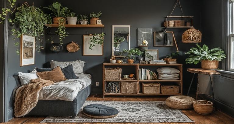 Small Dark Boho Bedroom Ideas