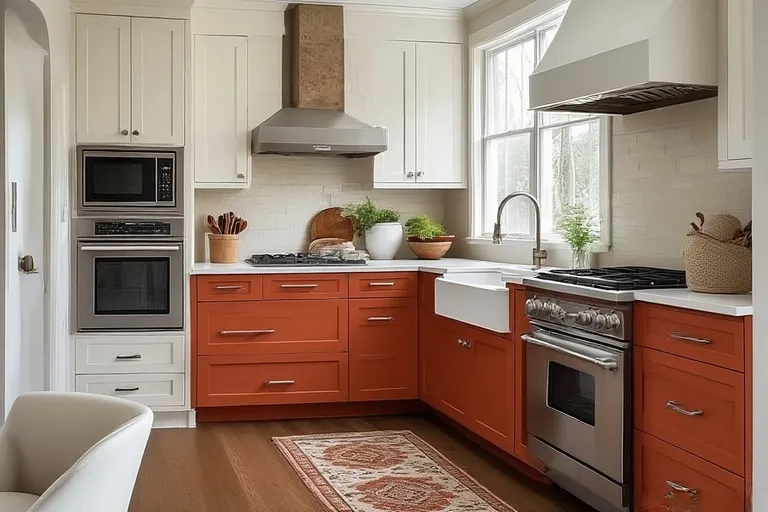 Small Kitchens with Terracotta Cabinets