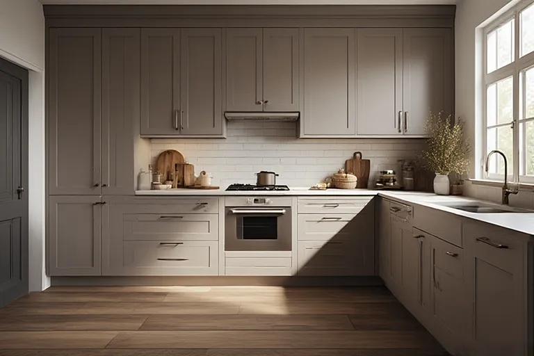 Taupe Kitchen Cabinets