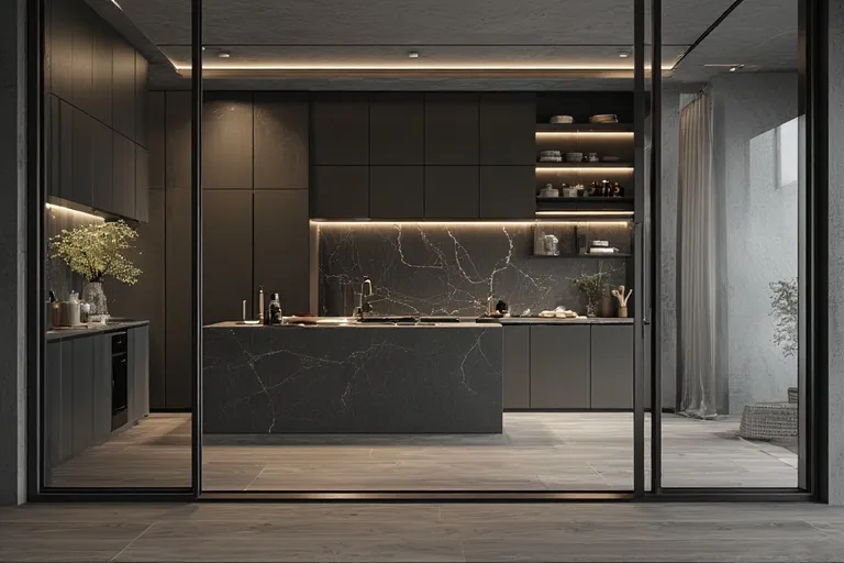 True Handleless with Recessed Rails