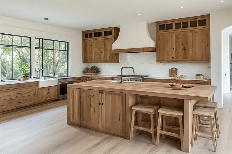 Alder wood kitchen cabinets