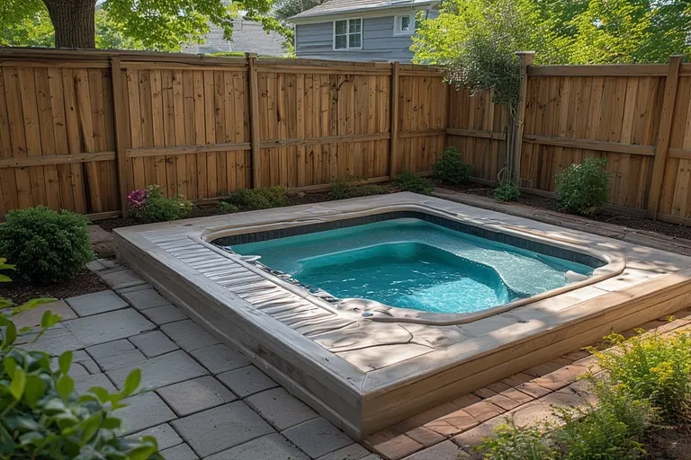 Backyard hot tub
