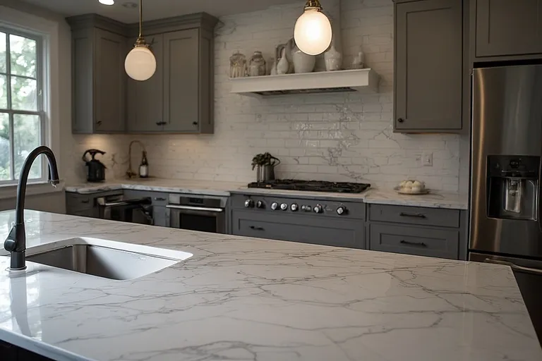 Classic White Quartz Countertops