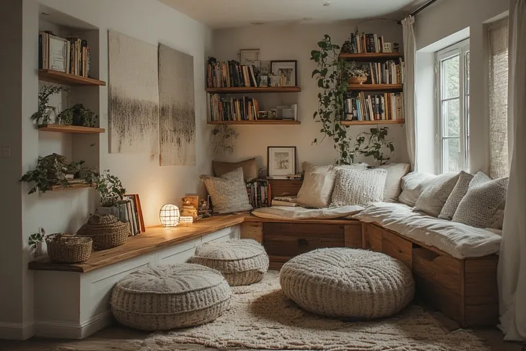 Cozy reading nook design