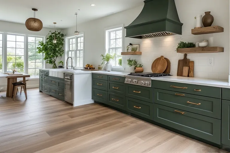 Dark Green Kitchen Cabinets in Modern Homes