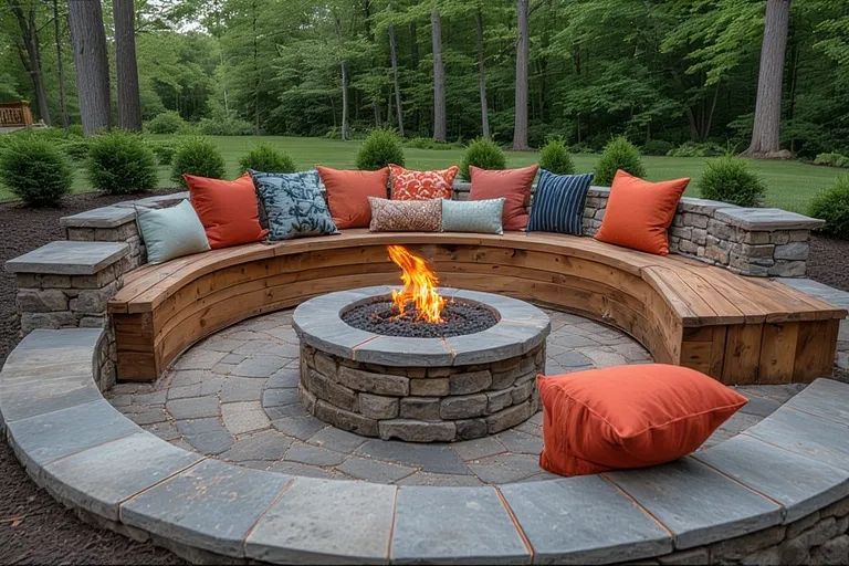 Firepits with Built-In Seating for Social Vibes