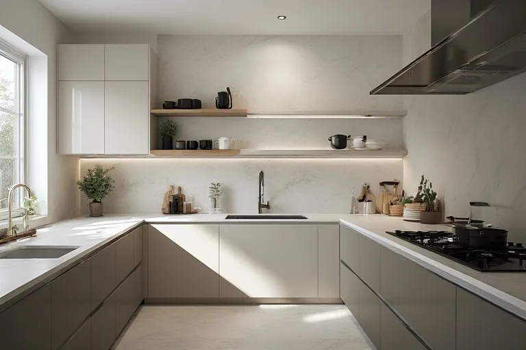 High Gloss Cabinets in Small Kitchens