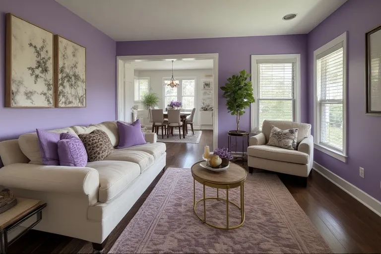 Living Room with a Lavender Touch