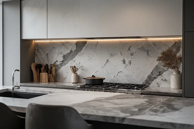 Marble backsplash kitchen