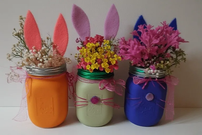 Mason Jar Bunny Jars