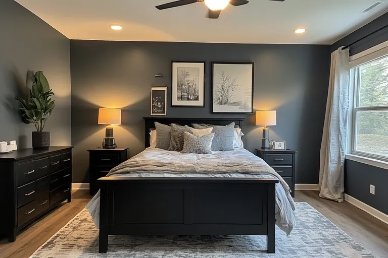Matte Black Fixtures in Bedrooms