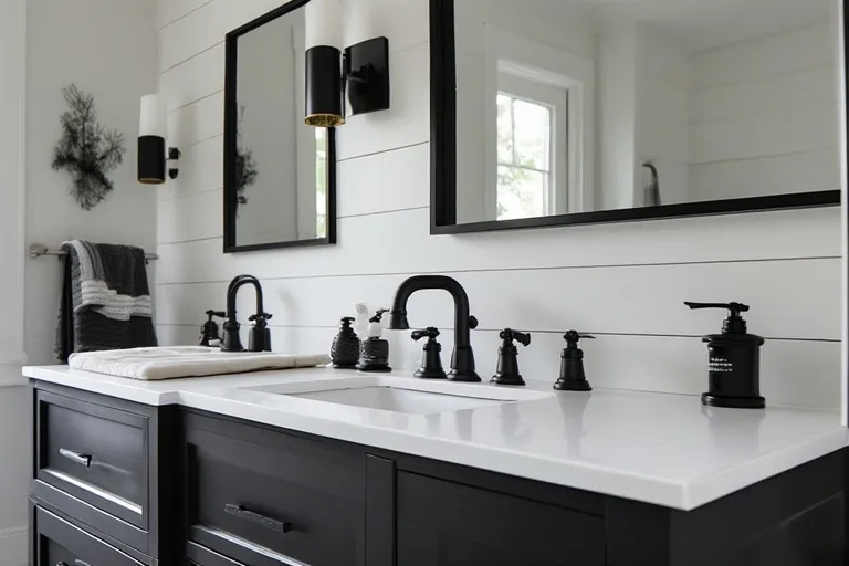 Matte Black Fixtures in the Bathroom