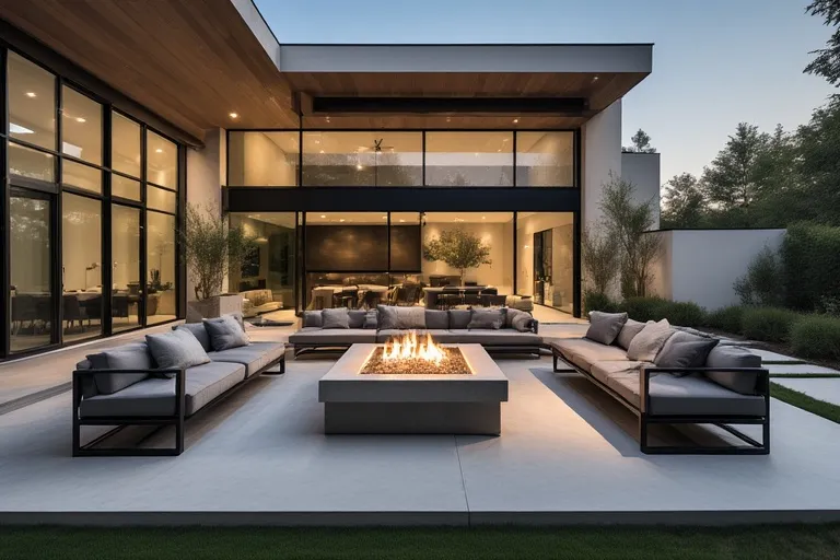 Modern Concrete Firepit for Sleek Minimalism
