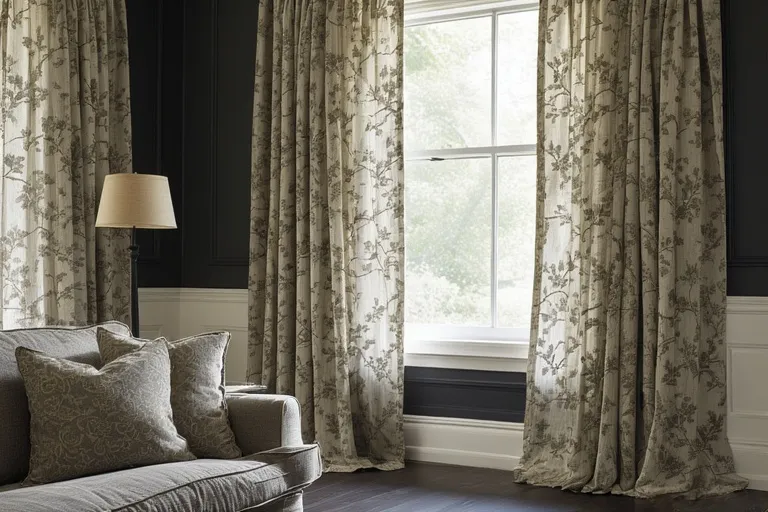 Printed Sheer Curtains for Subtle Detail