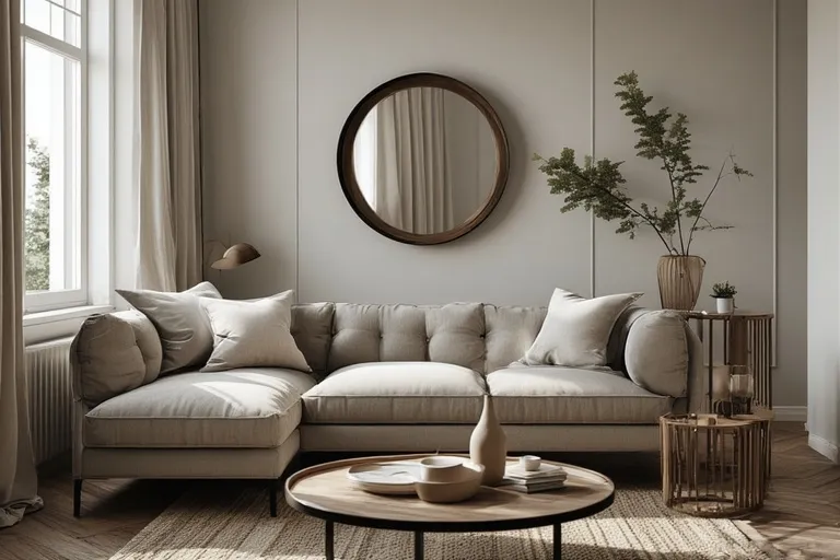 Round wall mirror decor