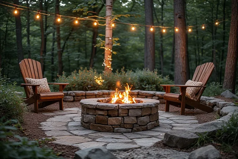 Rustic Stone Firepit for a Natural Look