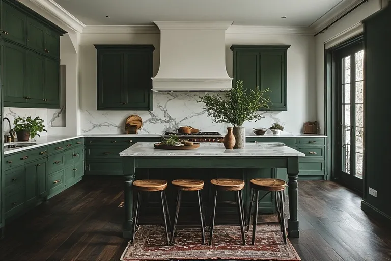 The Rising Popularity of Dark Green Kitchen Cabinets