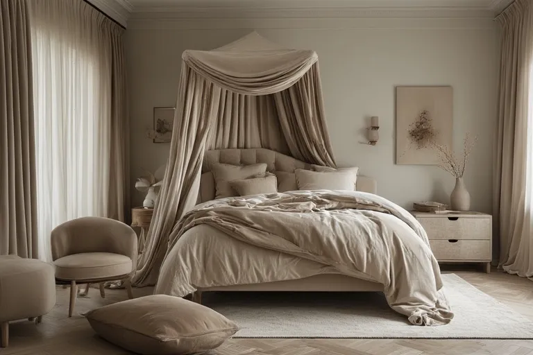 Upholstered Canopy Bed