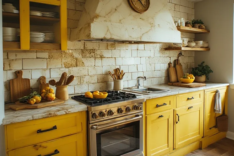 Yellow kitchen cabinets