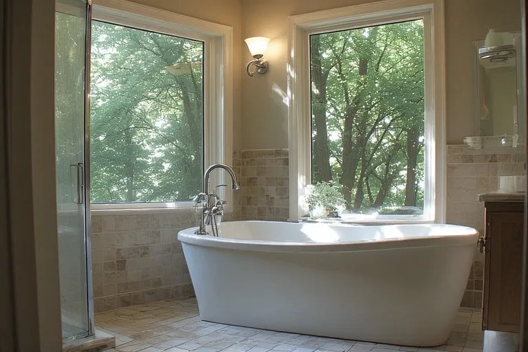 Bathroom window layout