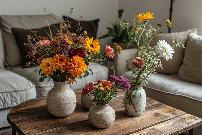 Coffee table floral arrangement