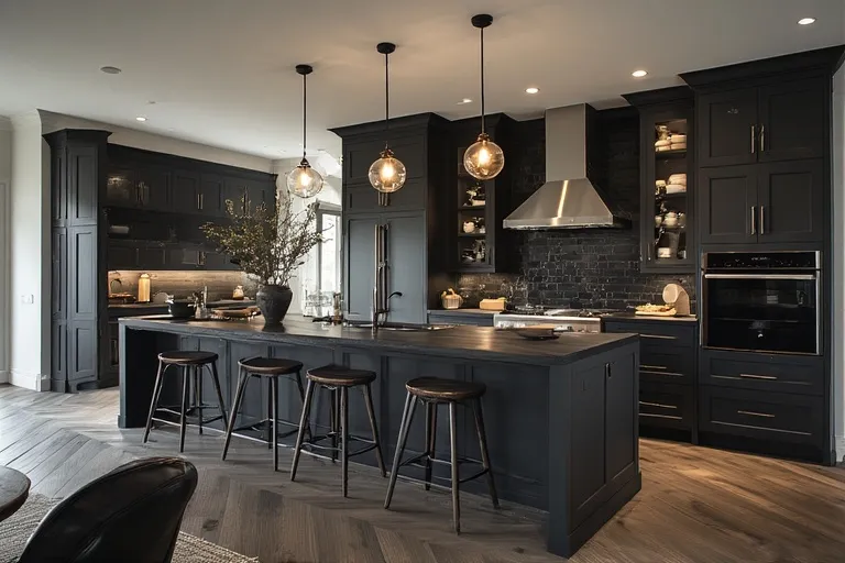 Dark moody kitchen