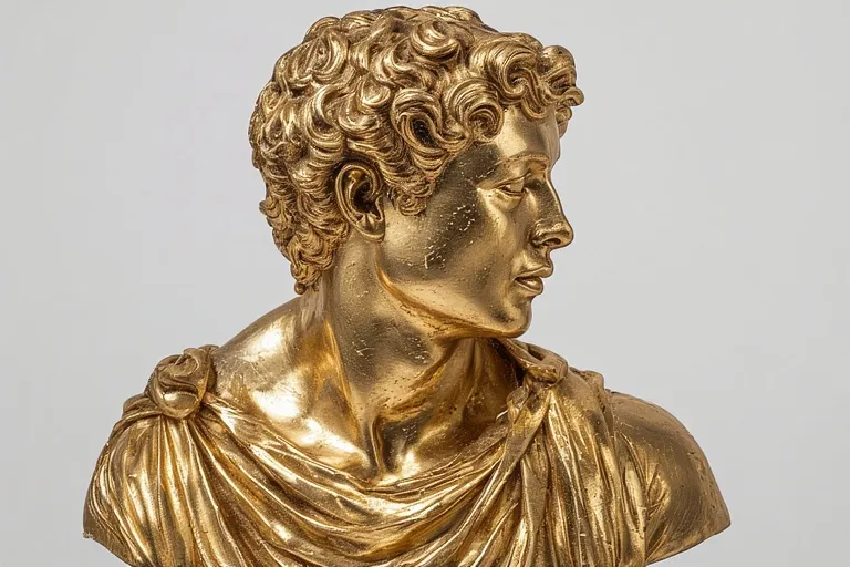 Gold bust sculpture