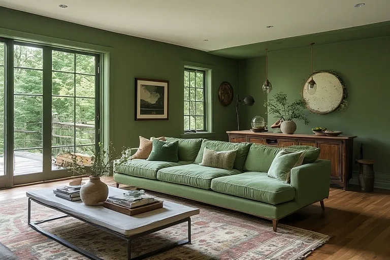 Green Living Room Walls as the Heart of the Home