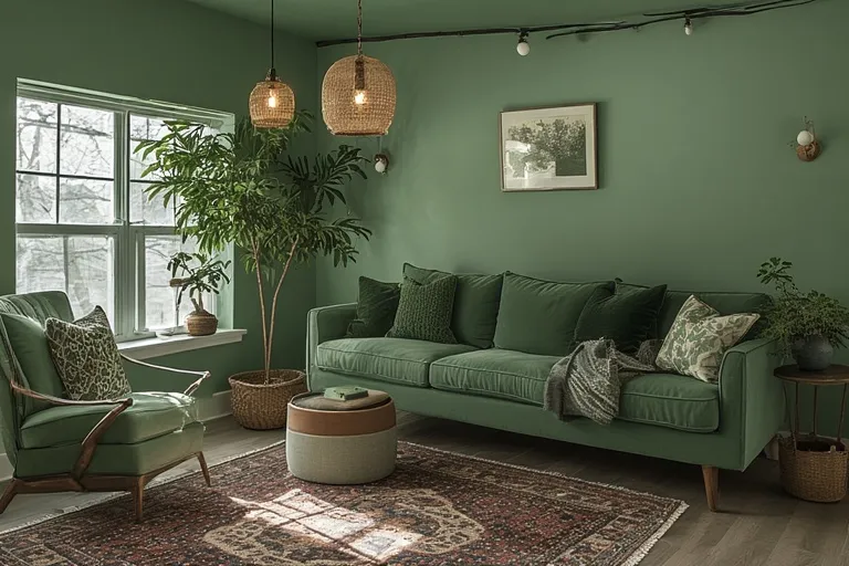 Lighting and Dill Green Decor