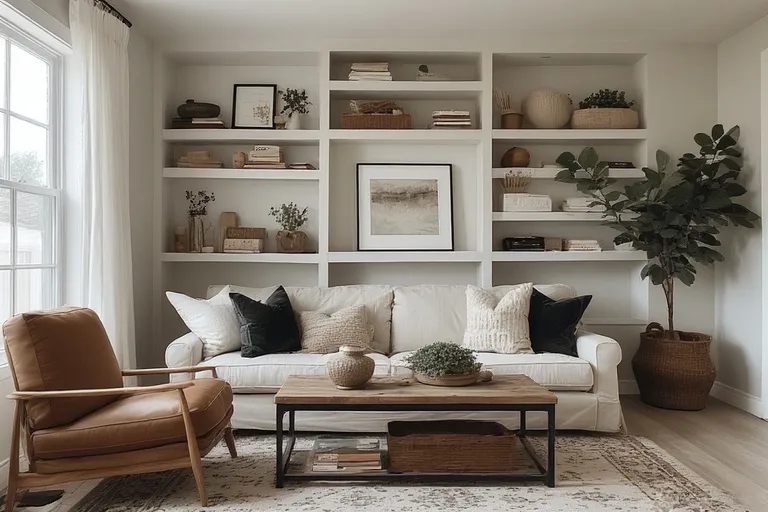 Living room shelf design
