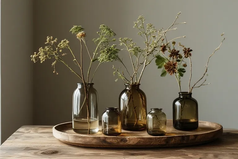 Recycled glass vases