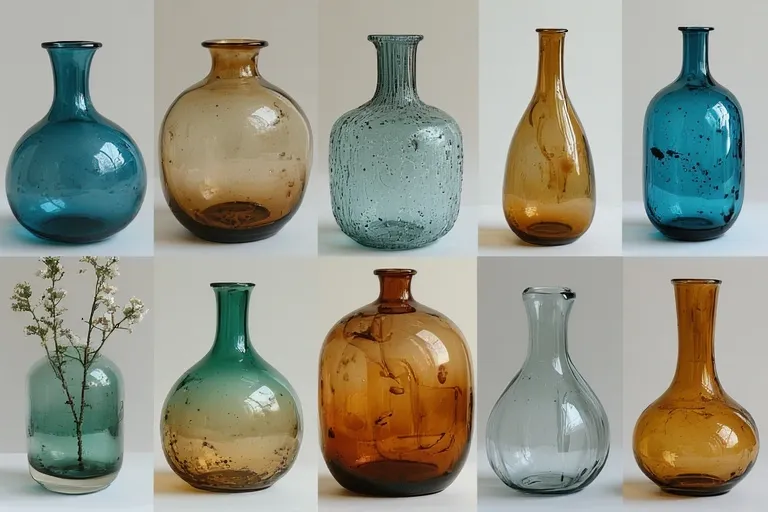 Recycled glass vases
