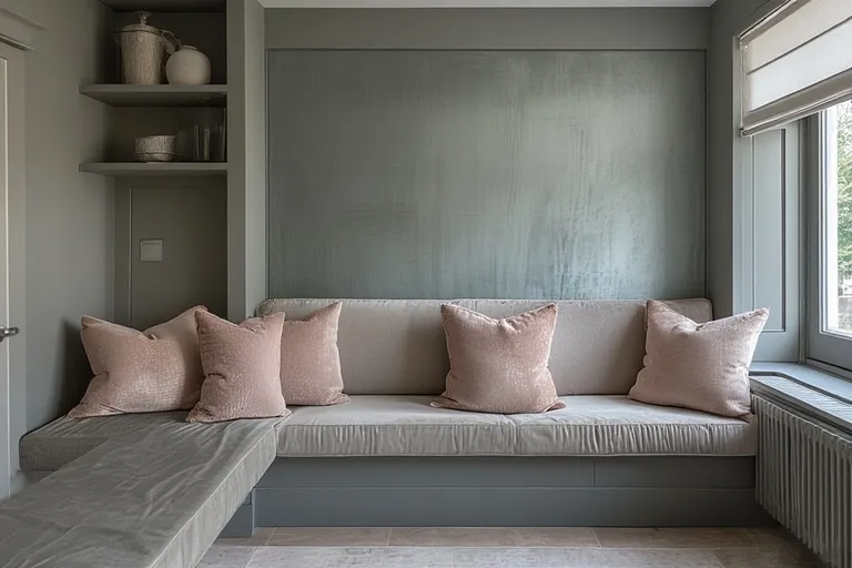 Subtle wall panels or banquettes