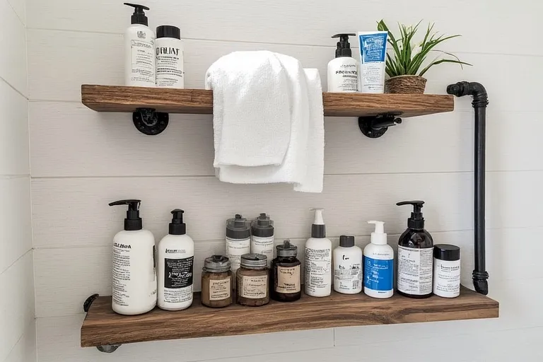 Using Metal or Pipe Shelves for an Industrial Accent