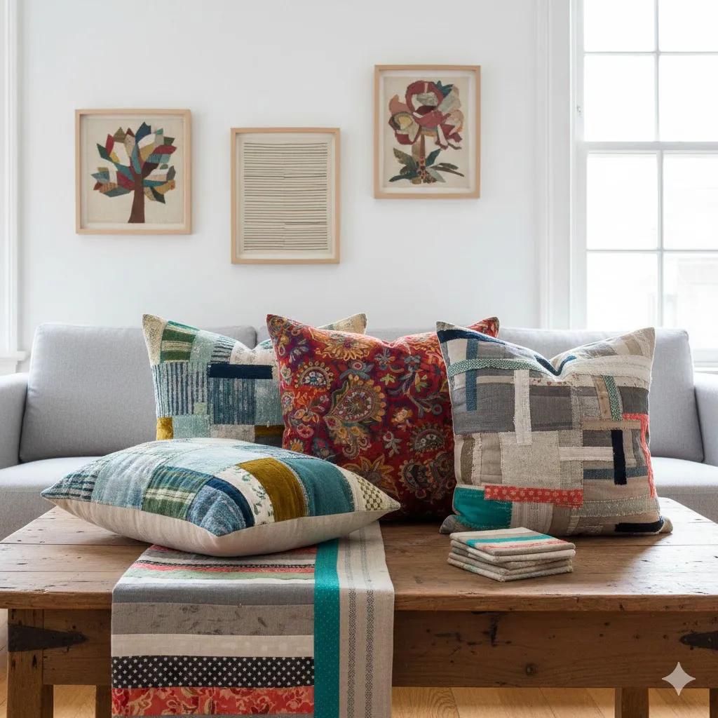 Fabric Scraps Turned Into Home Textiles