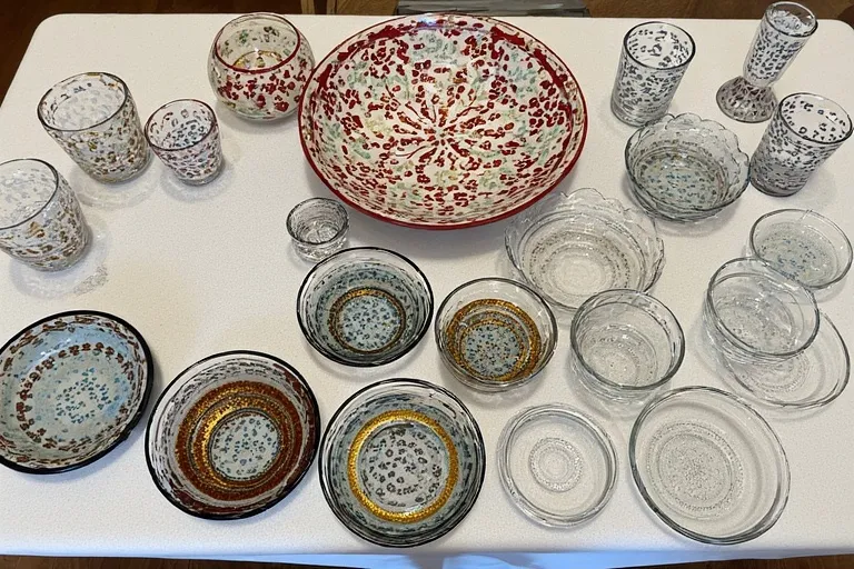 Hand-Painted Glassware and Ceramics