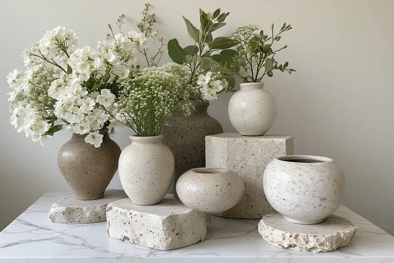 Natural Stone Pedestals for Organic Sophistication
